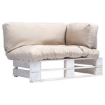 VIDAXL Canape de jardin palette avec coussins sable pinede