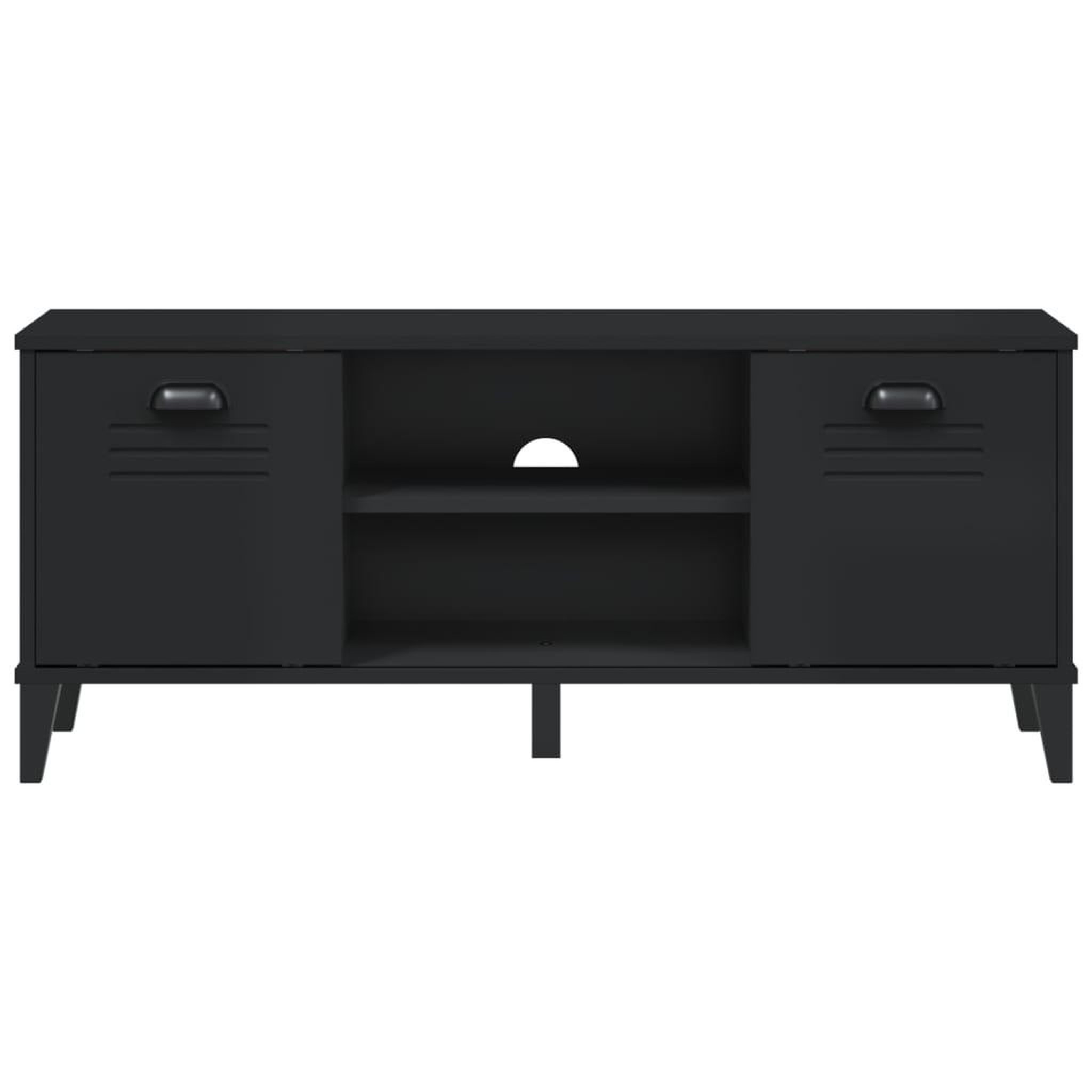 Voir la diapositive 5 : VIDAXL Banc a chaussures VIKEN noir 106x35x45 cm bois massif de pin