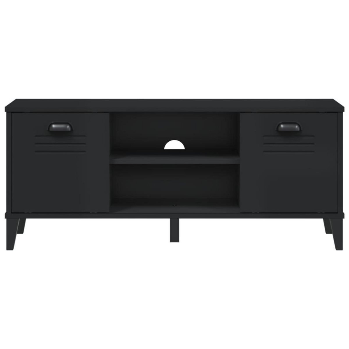 VIDAXL Banc a chaussures VIKEN noir 106x35x45 cm bois massif de pin