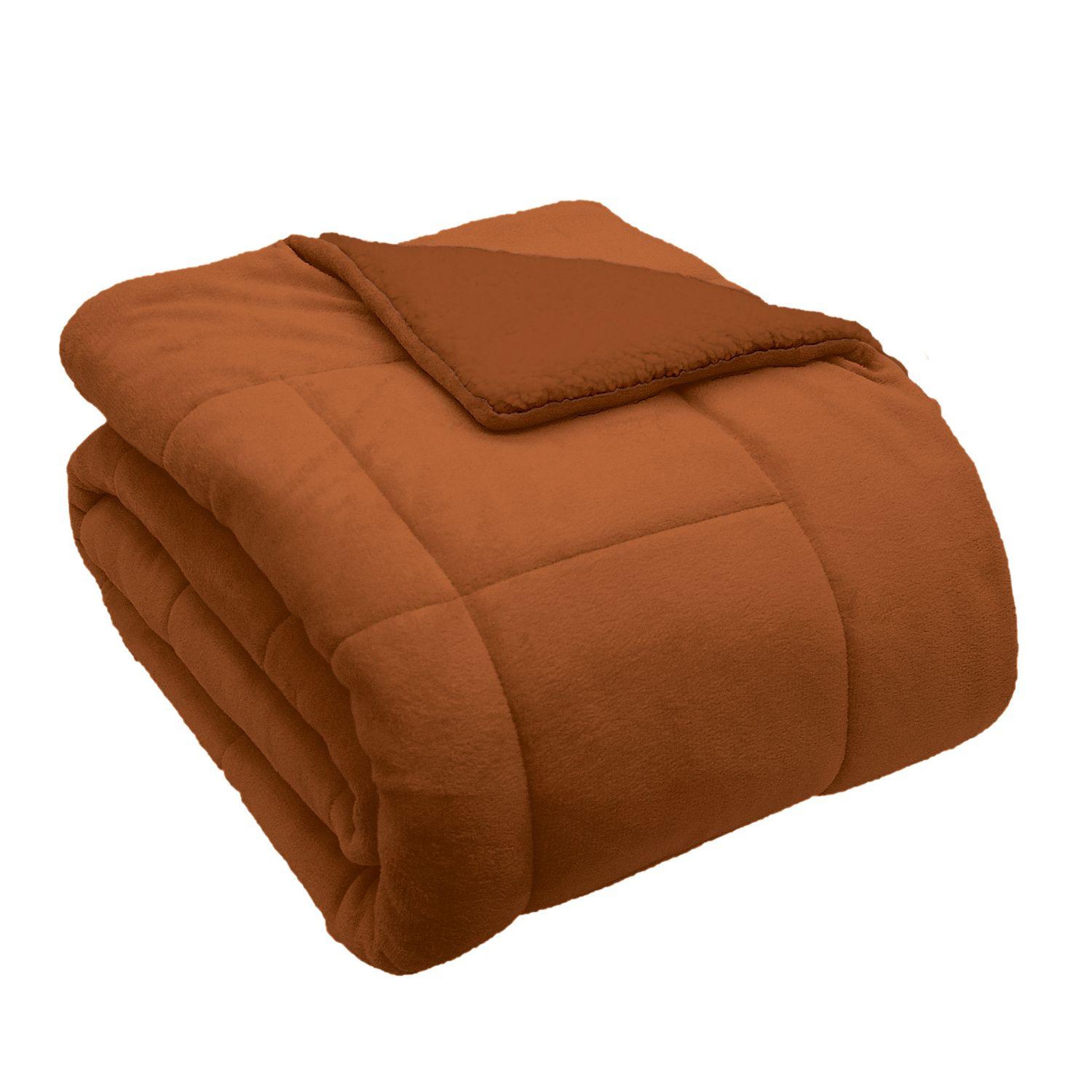Voir la diapositive 1 : ACTUEL Couverture unie double face velours/sherpa