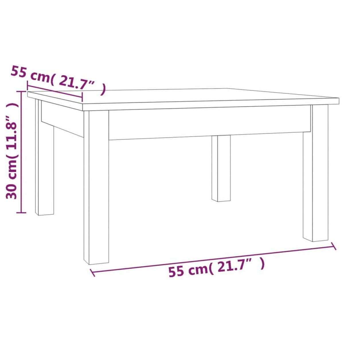 VIDAXL Table basse Noir 55x55x30 cm Bois massif de pin
