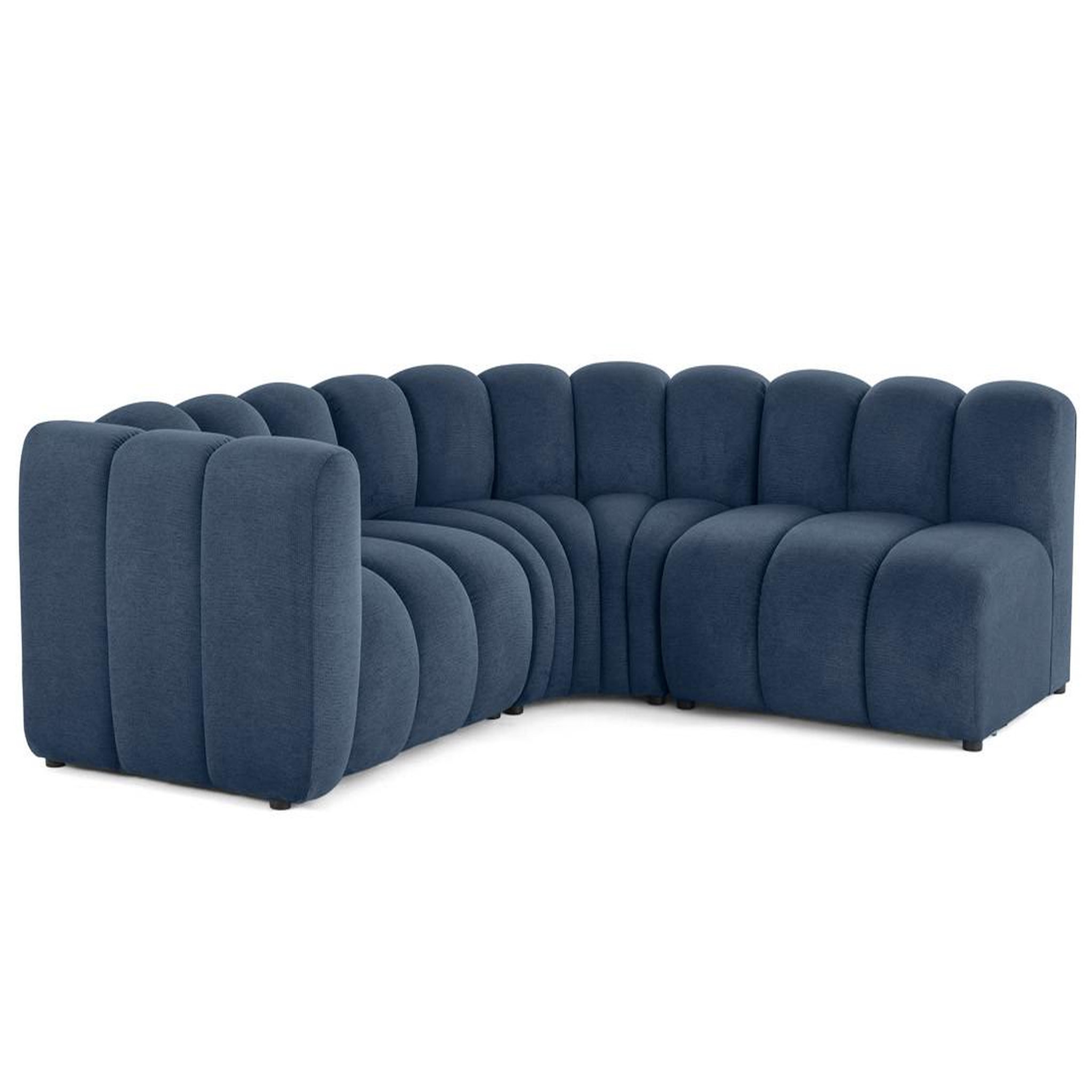 Voir la diapositive 4 : LISA DESIGN Debbie - canapé modulable d'angle droit 4 places avec accoudoir en tissu texturé