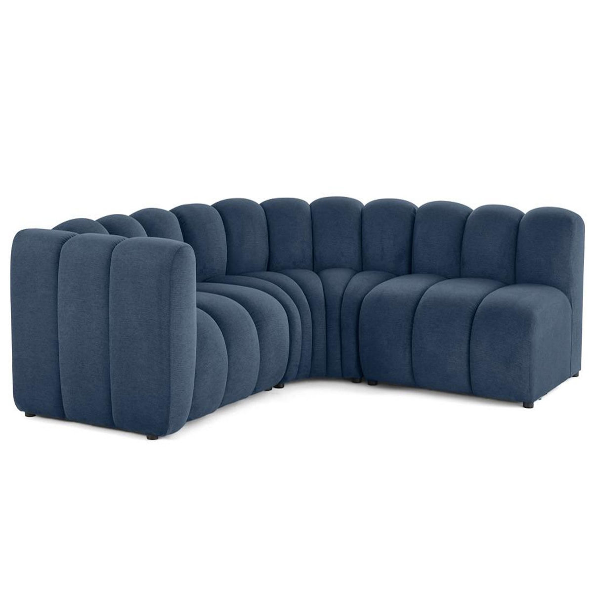 LISA DESIGN Debbie - canapé modulable d'angle droit 4 places avec accoudoir en tissu texturé