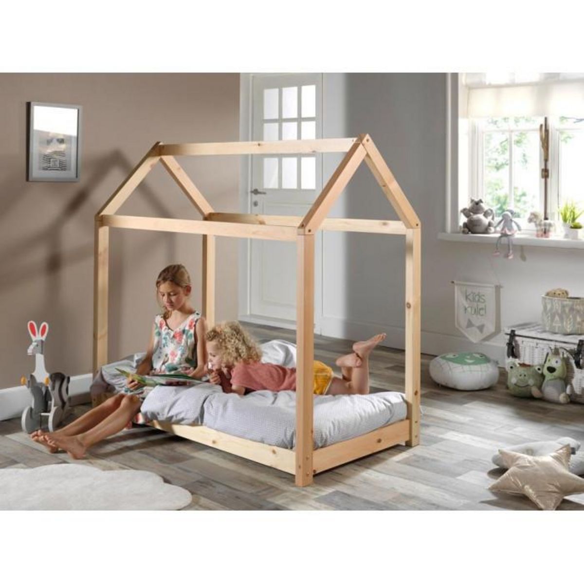 Paris Prix Lit Enfant Design  Cabane  70x140cm Naturel