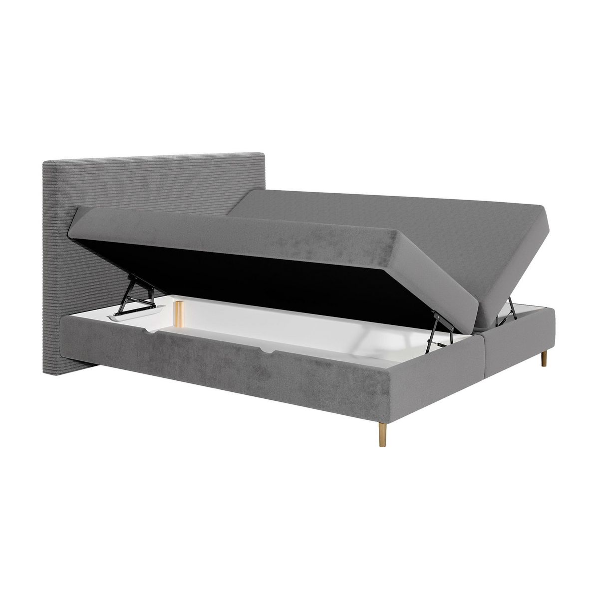 BEST MOBILIER Rafaela - lit boxspring - 160x200 - coffres et surmatelas inclus - en velours