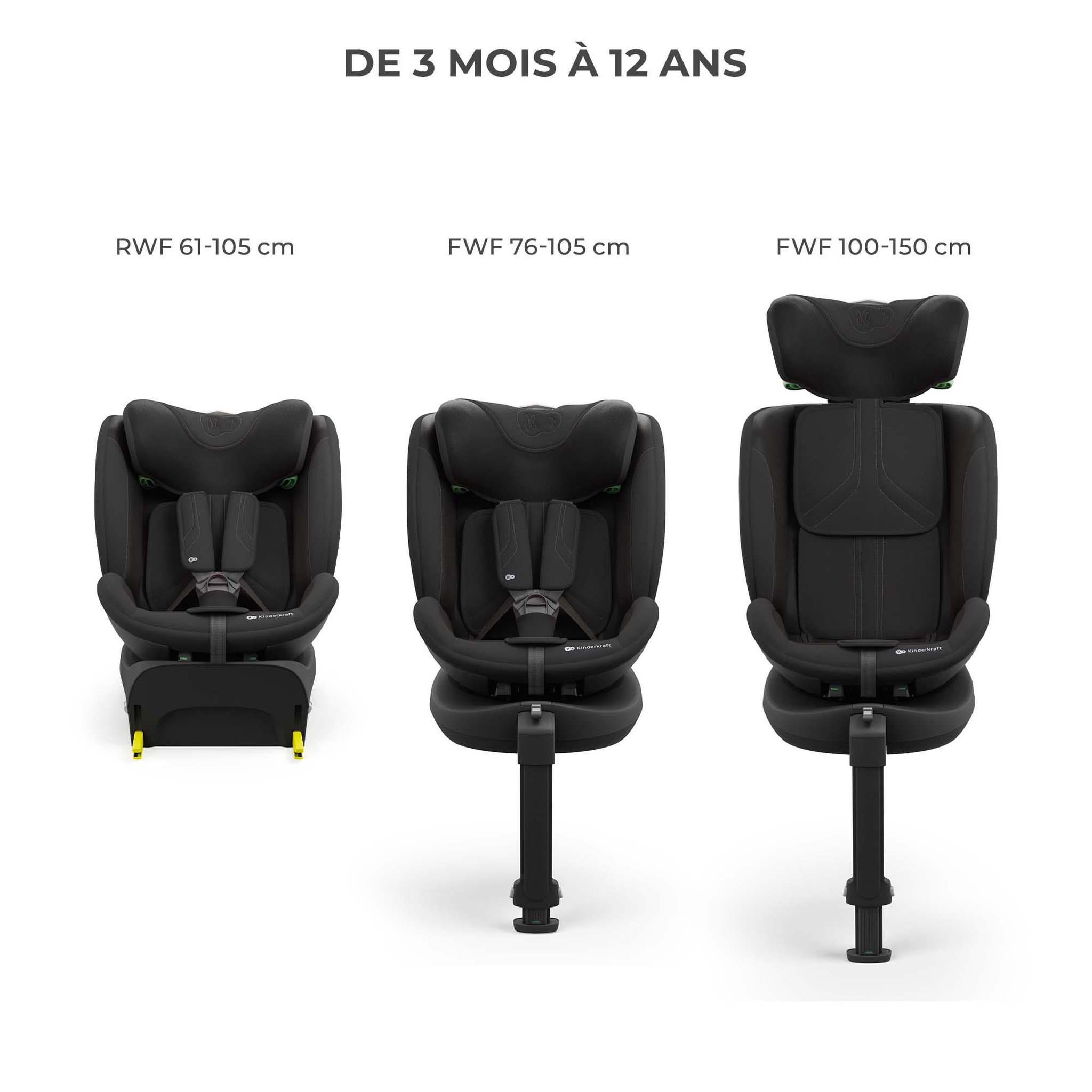 Voir la diapositive 3 : KINDERKRAFT Siège auto isofix enfant réglable