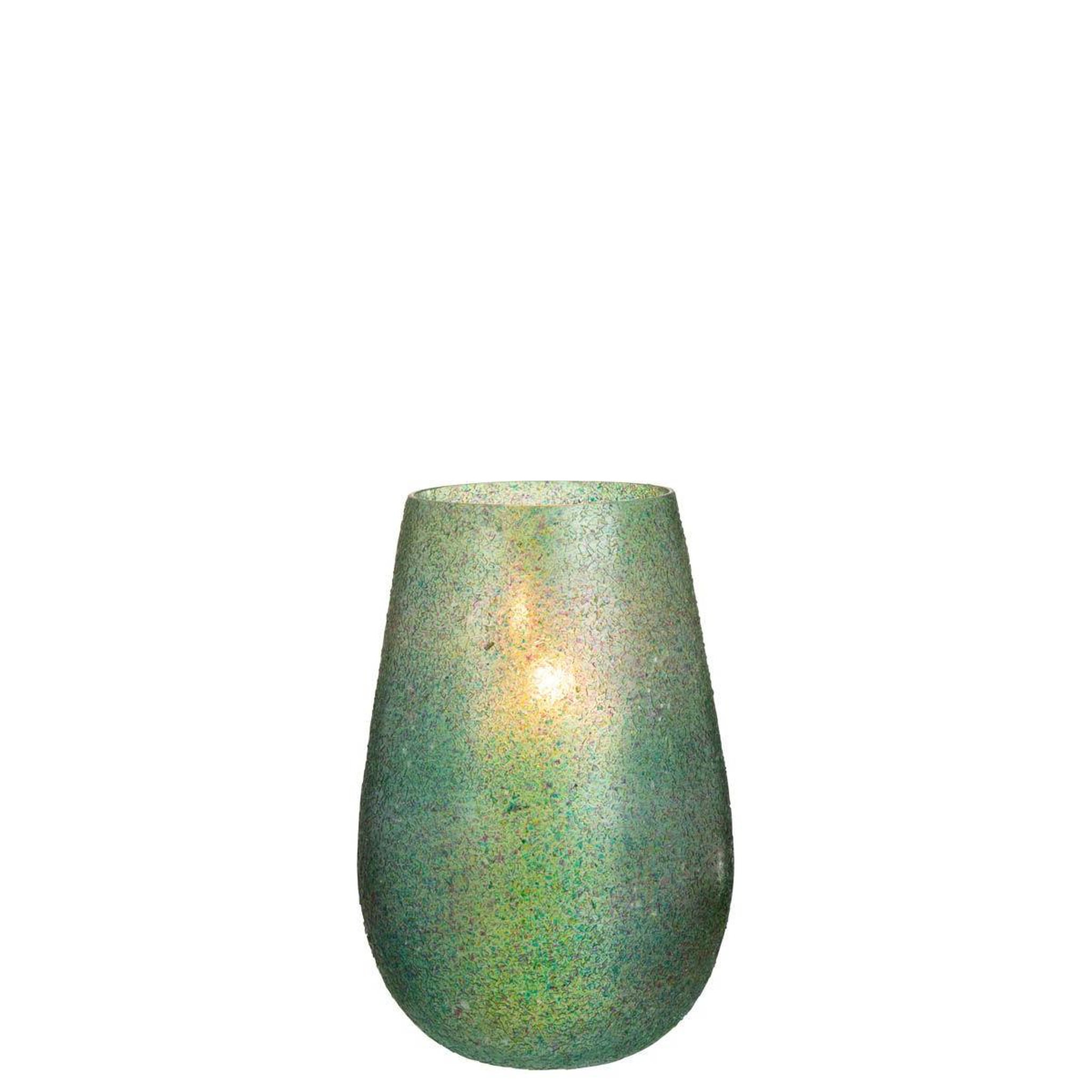 Voir la diapositive 2 : J-LINE Photophore Éclat de Verre  Tom  26cm Vert