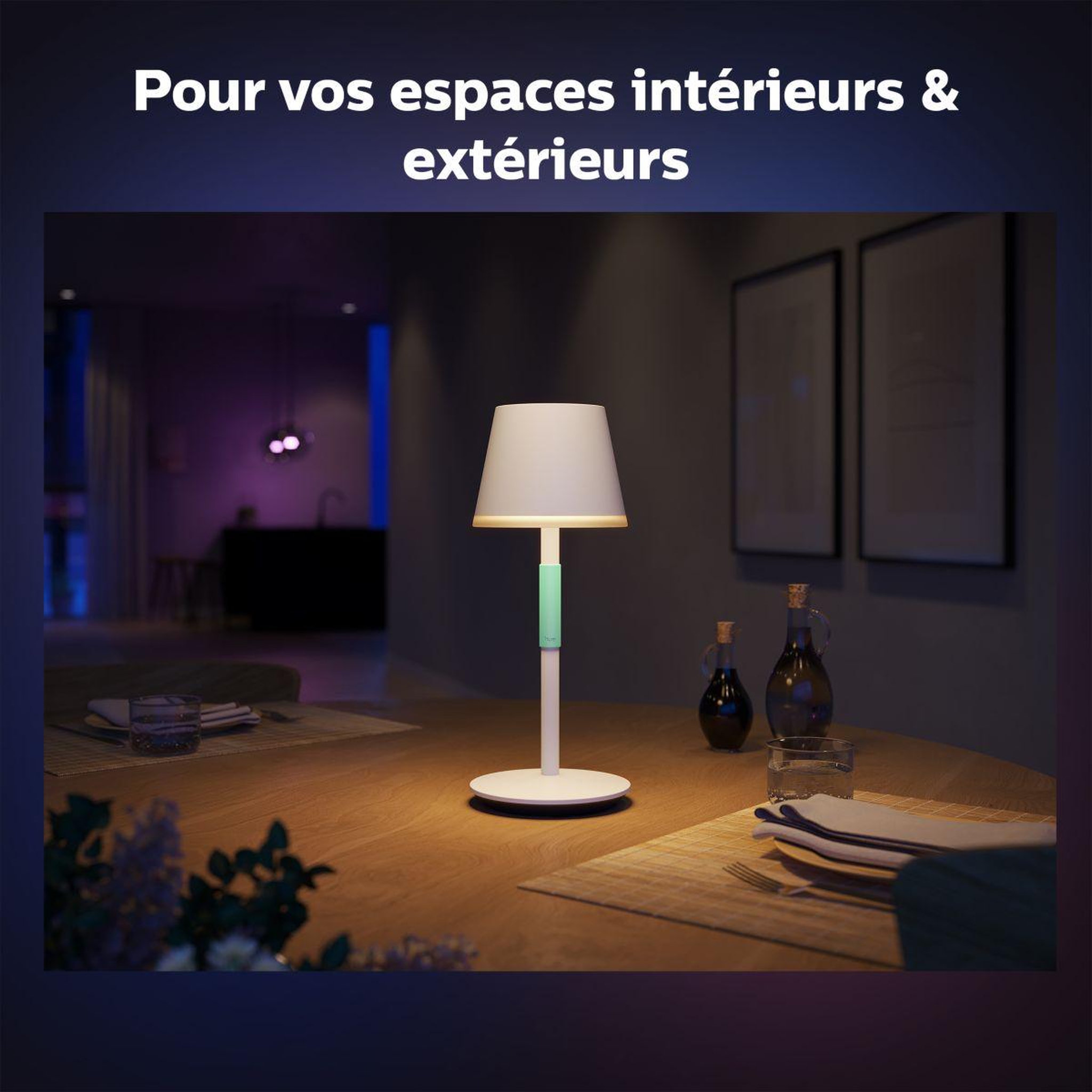 Voir la diapositive 3 : PHILIPS HUE Lampe connectée go blanc white&color ambiance