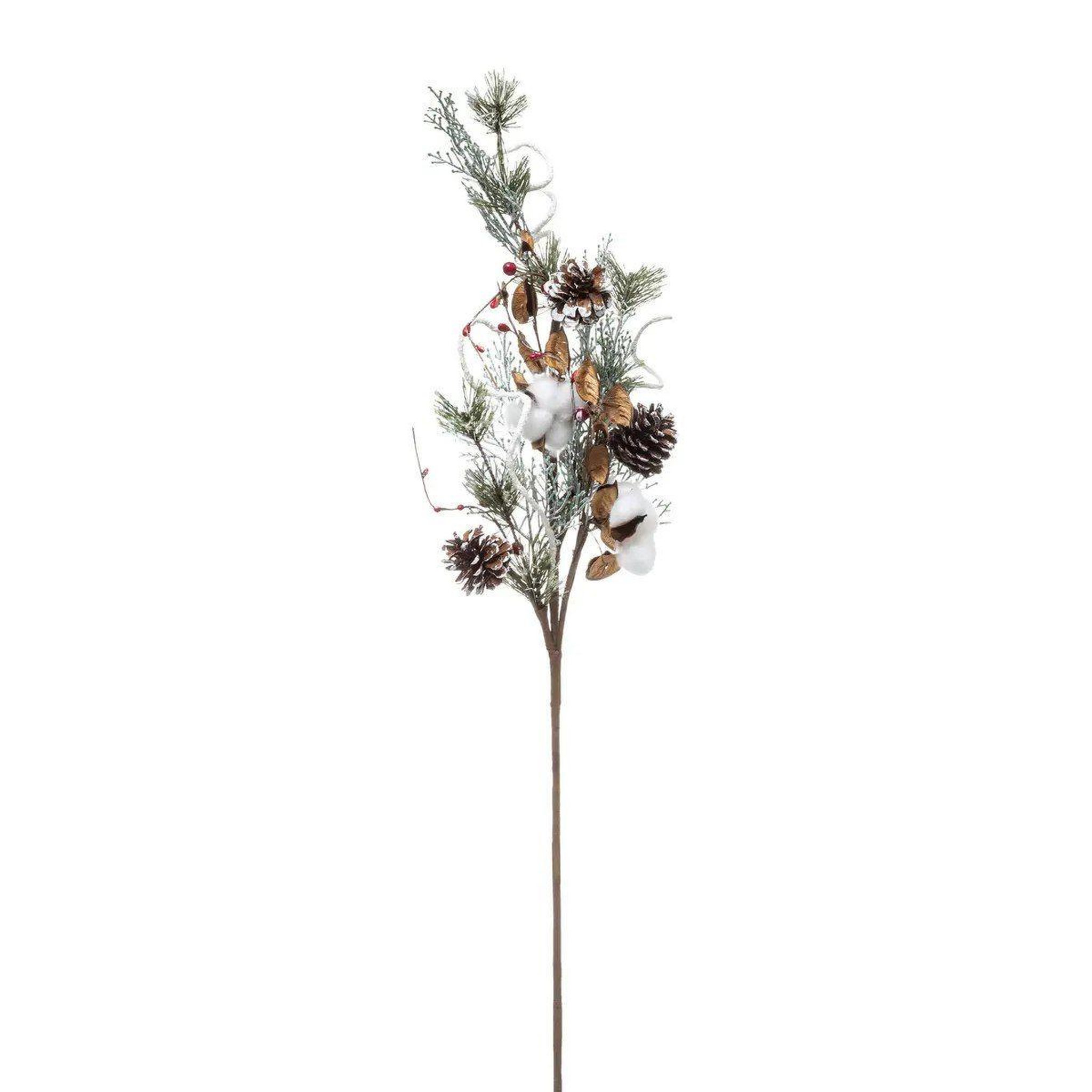 ATMOSPHERA Branche déco de noël  coton & baies  78cm multicolore