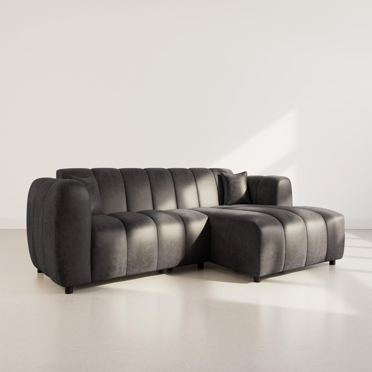 LISA DESIGN Curtis - canapé d'angle droit 4 places en simili