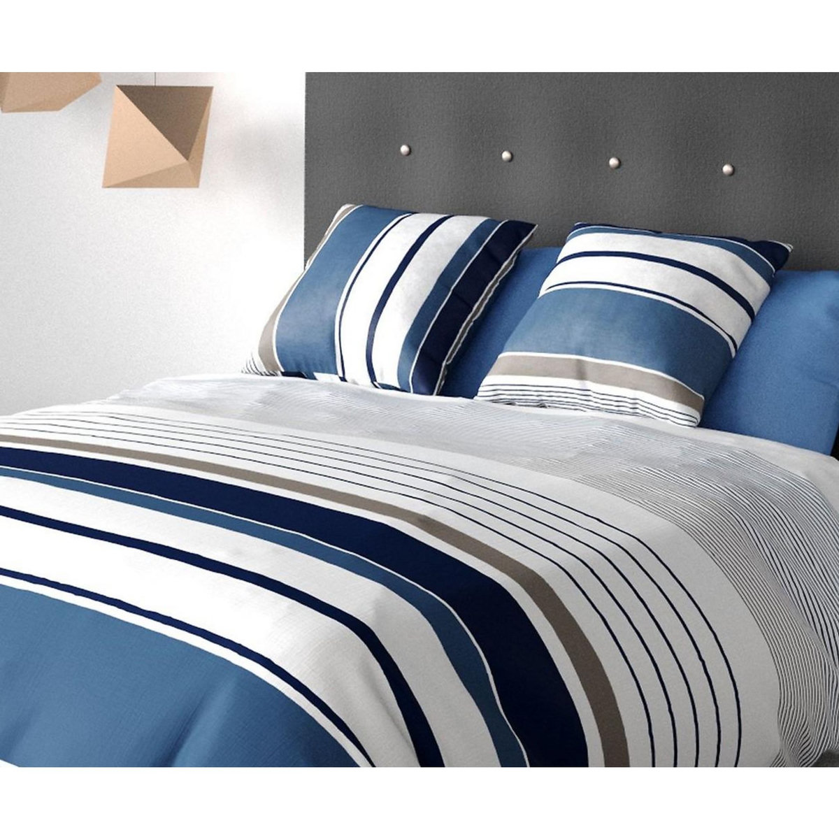 ATELIER DU COTON Parure housse de couette 100%coton 57fils belize