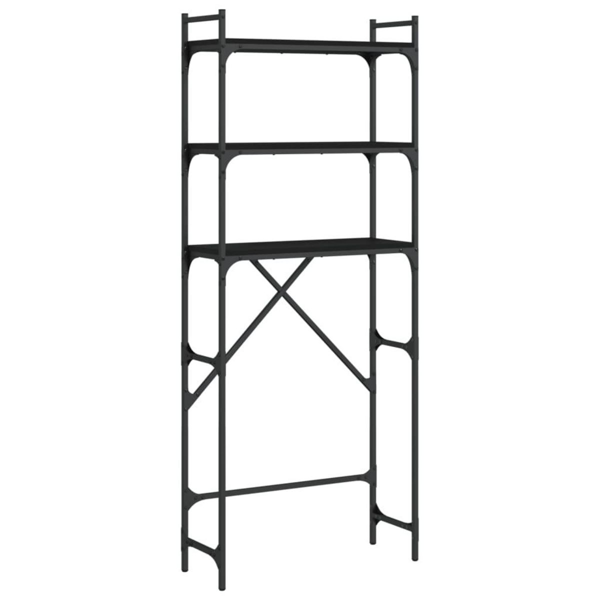 VIDAXL Etagere de lave-linge noir 67x25x163 cm bois d'ingenierie