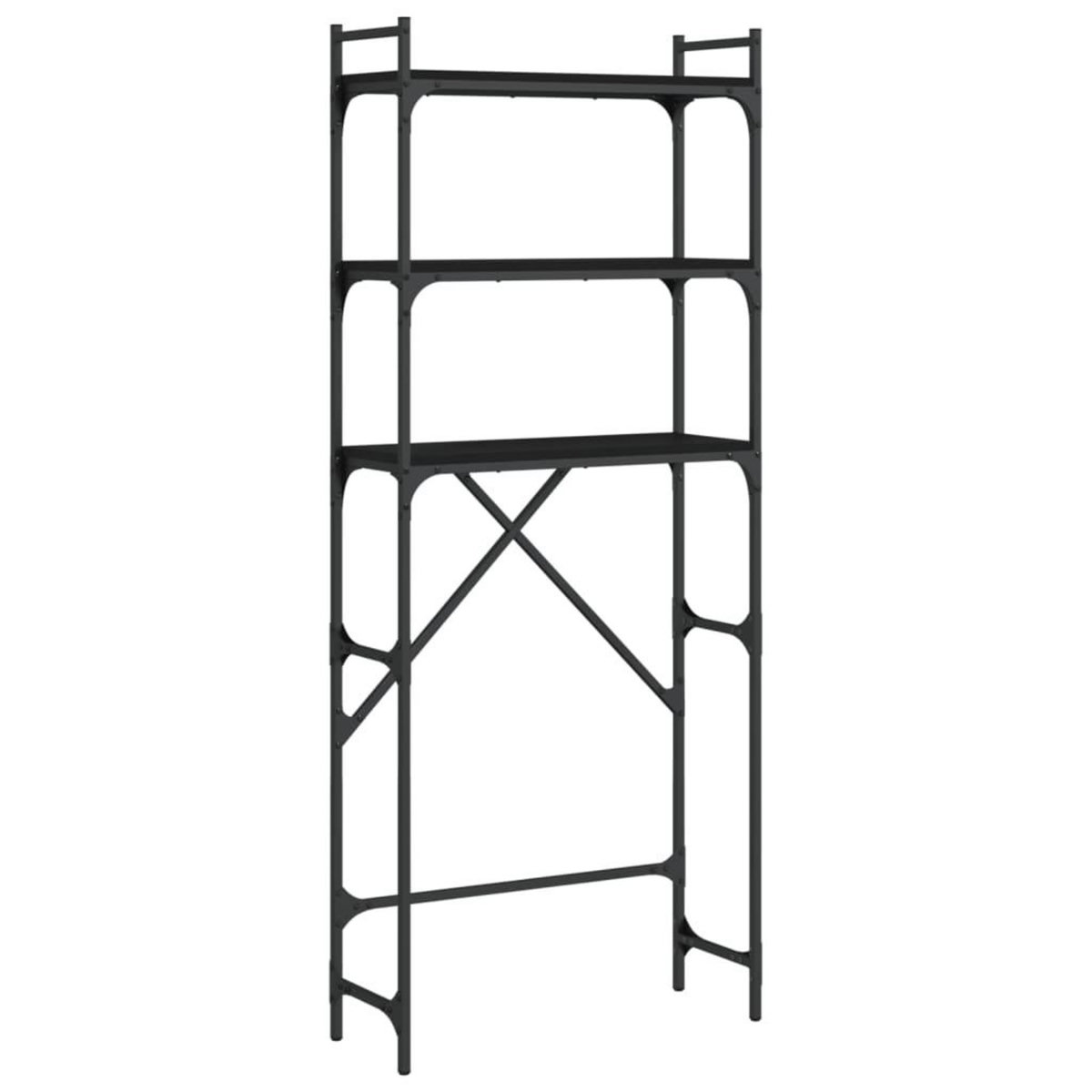 VIDAXL Etagere de lave-linge noir 67x25x163 cm bois d'ingenierie