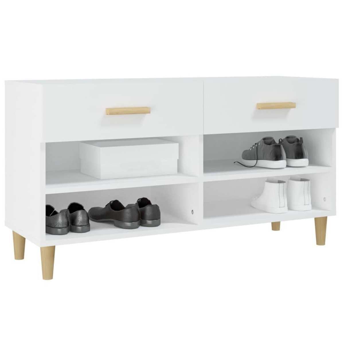 VIDAXL Armoire a chaussures Blanc 102x35x55 cm Bois d'ingenierie
