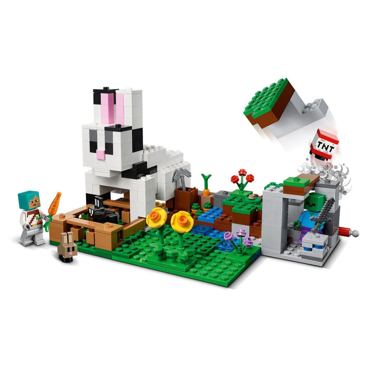 LEGO Minecraft 21181 - Le Ranch Lapin Set de Construction Maison, Ferme avec Animaux