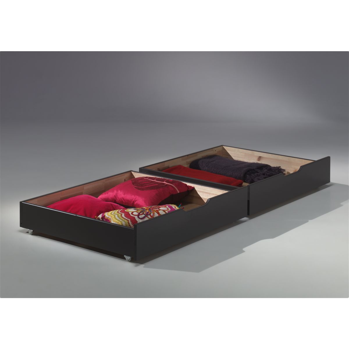 Lot de 2 tiroirs pour lit WOODY