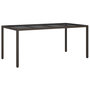 Voir la diapositive 2 : VIDAXL Table de jardin Marron 190x90x75 cm Verre trempe/resine tressee