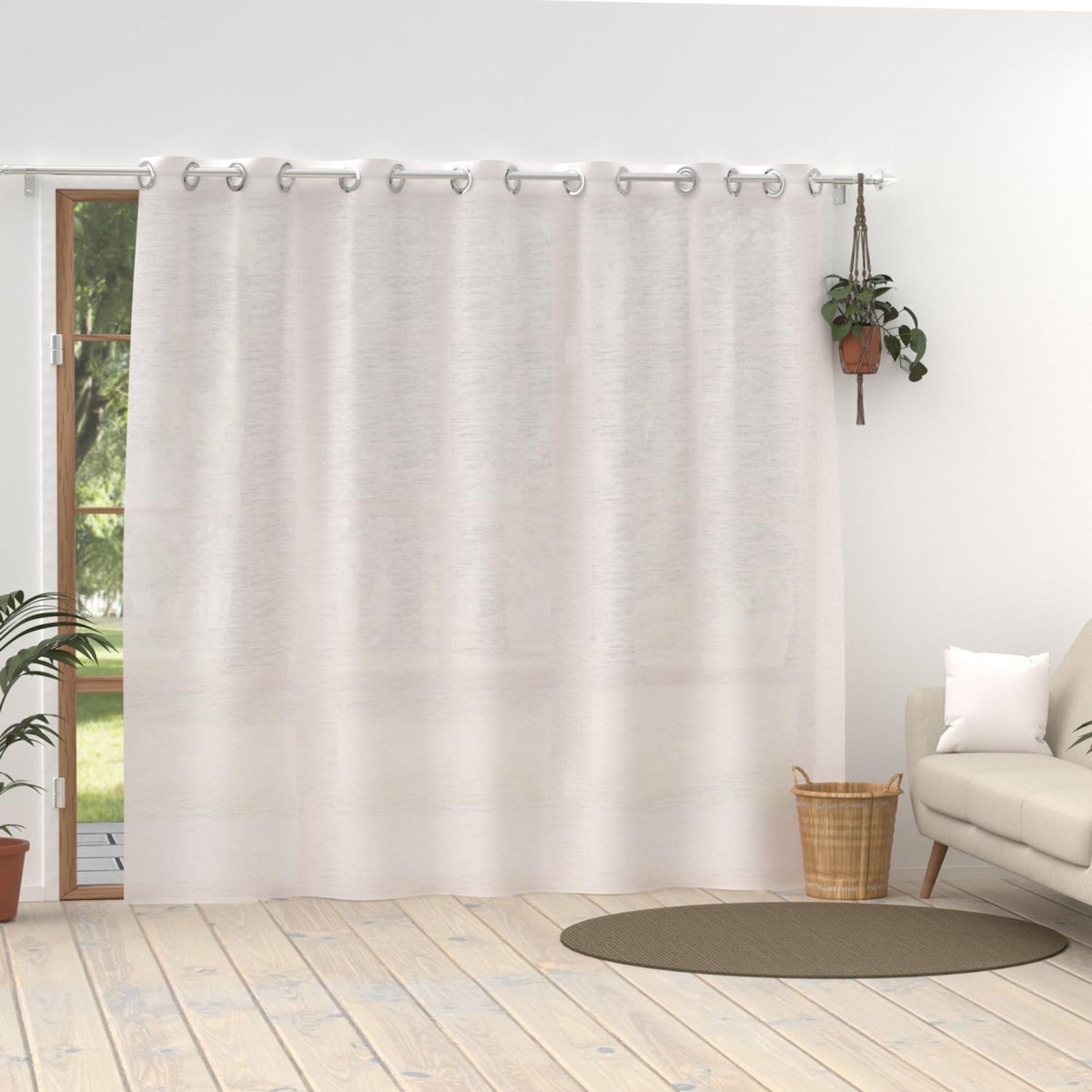 SOLEIL D'OCRE Voile lin à oeillets LINEN, par Soleil d'Ocre