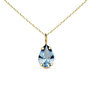 Voir la diapositive 1 : L'ATELIER D'AZUR Collier - Pendentif Or Jaune 18 Carats 750/000 - Zirconium Bleu Topaze - Chaine Dorée