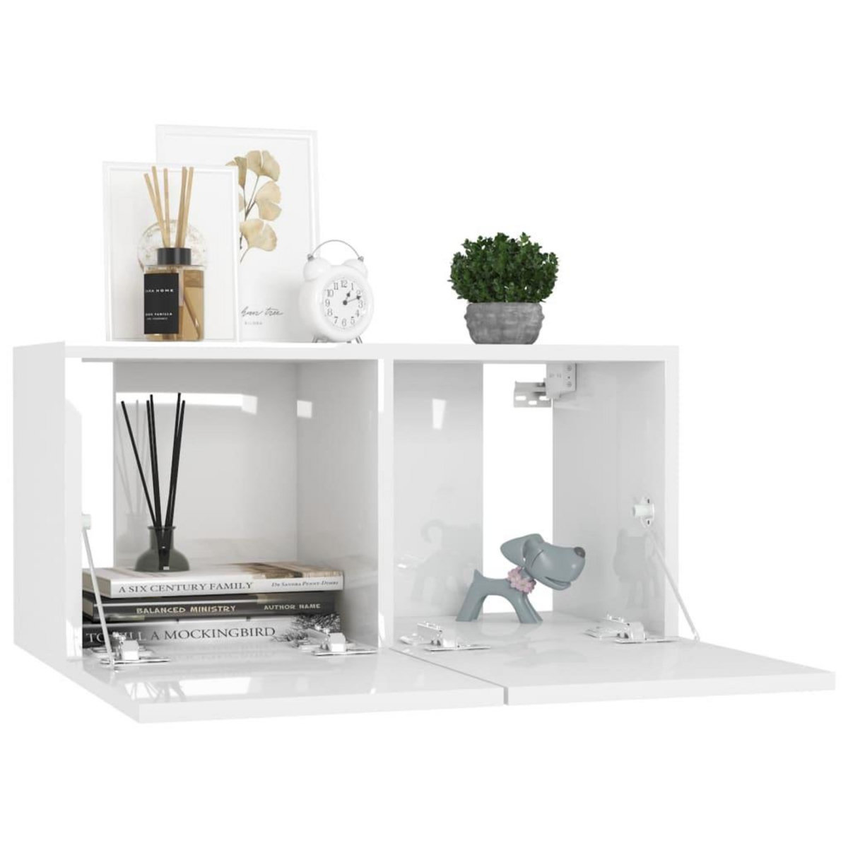 VIDAXL Meuble TV suspendu Blanc brillant 60x30x30 cm