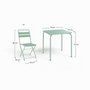 Voir la diapositive 4 : Rendez vous déco Table et chaises de jardin 4 personnes en métal vert-Yumi