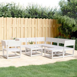 VIDAXL Salon de jardin 8 pcs Blanc Bois de pin massif