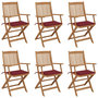 Voir la diapositive 1 : VIDAXL Chaises pliables de jardin lot de 6 avec coussins Bois d'acacia