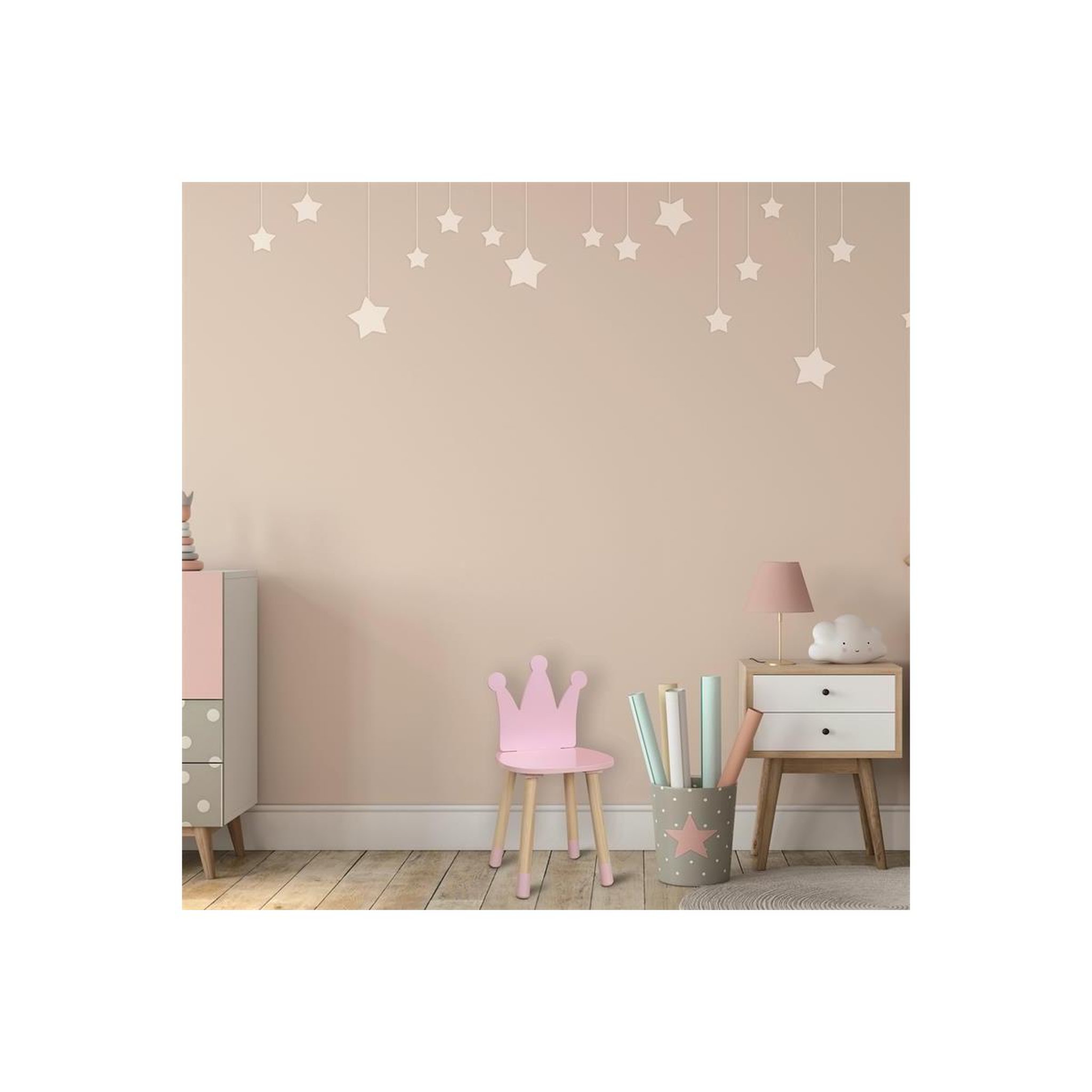 Voir la diapositive 3 : HOME DECO KIDS Chaise enfant en bois  couronne  54cm rose
