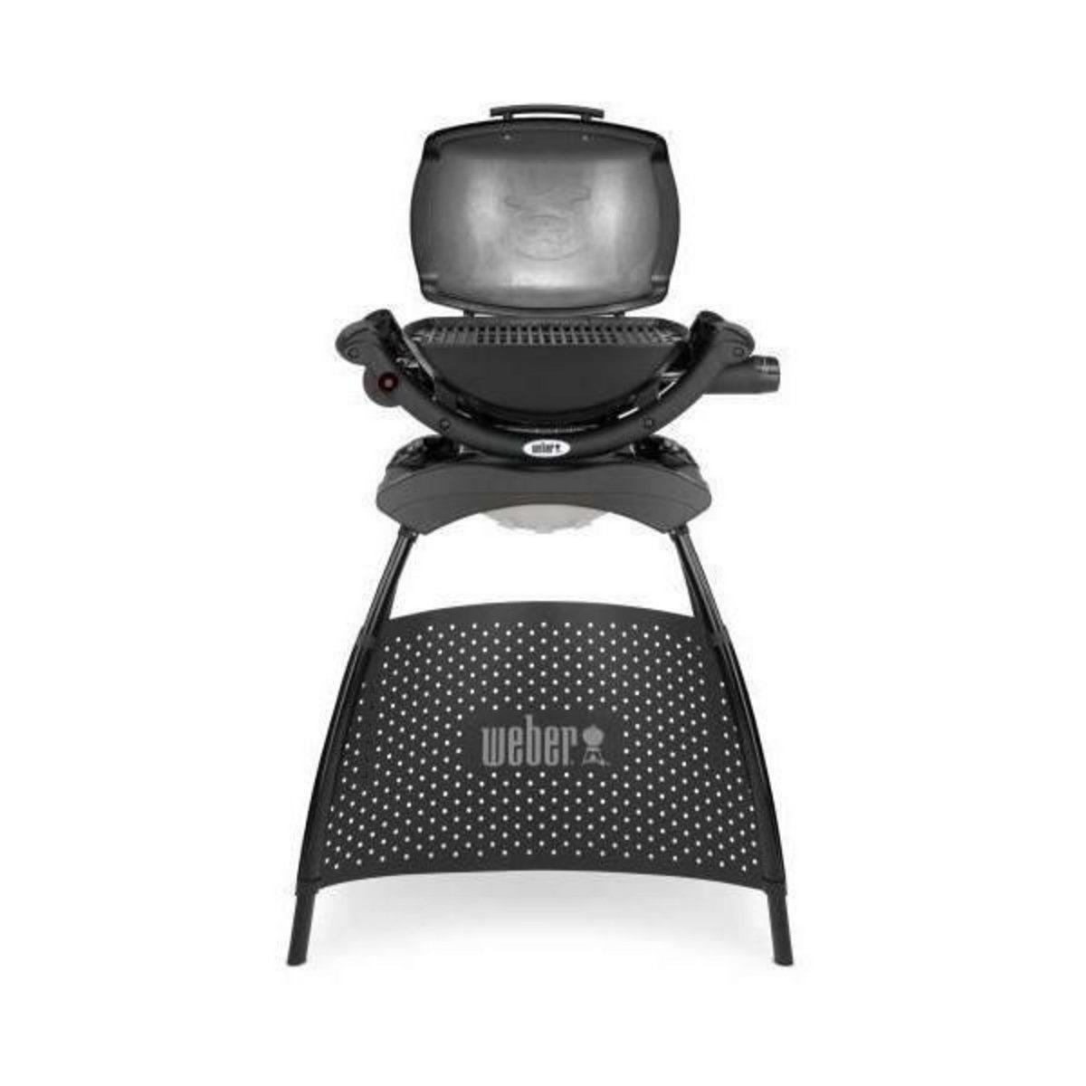 AAAAA Barbecue a gaz Weber Q 1000 - Noir - Surface de cuisson 43x32cm - Allumage piézoélectrique