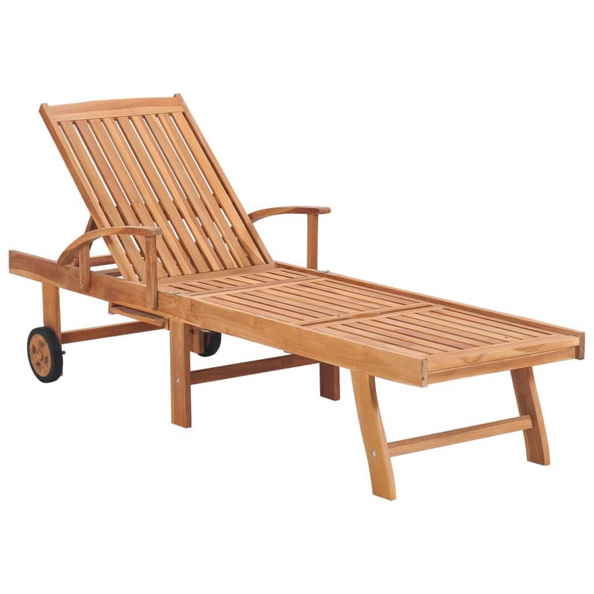 VIDAXL Chaises longues lot de 2 avec coussin beige Bois de teck solide