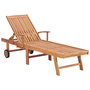 Voir la diapositive 2 : VIDAXL Chaises longues lot de 2 avec coussin beige Bois de teck solide