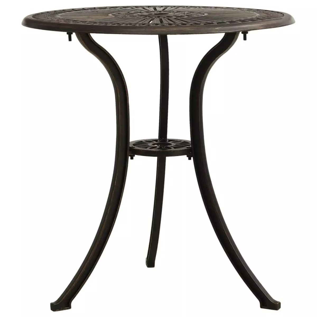 VIDAXL Table de jardin Bronze 62x62x65 cm Aluminium coule