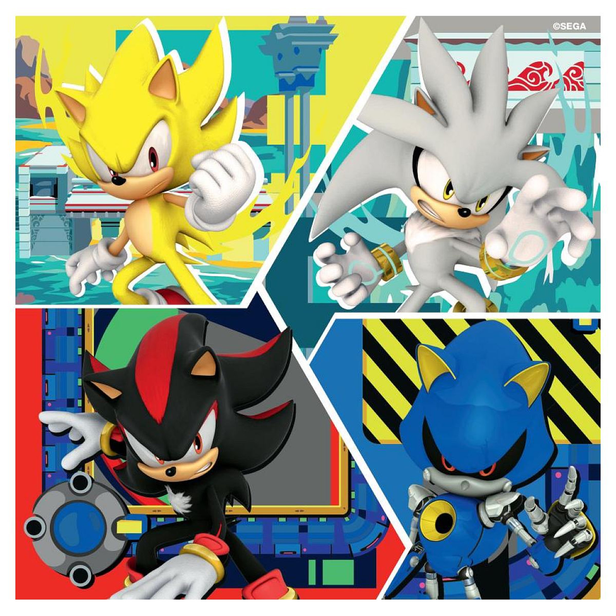 Voir la diapositive 3 : RAVENSBURGER Puzzle 3x49p Les aventures de Sonic