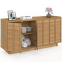 Voir la diapositive 4 : ID MARKET Buffet 160 cm ROSIE 4 portes façon hêtre design minimaliste