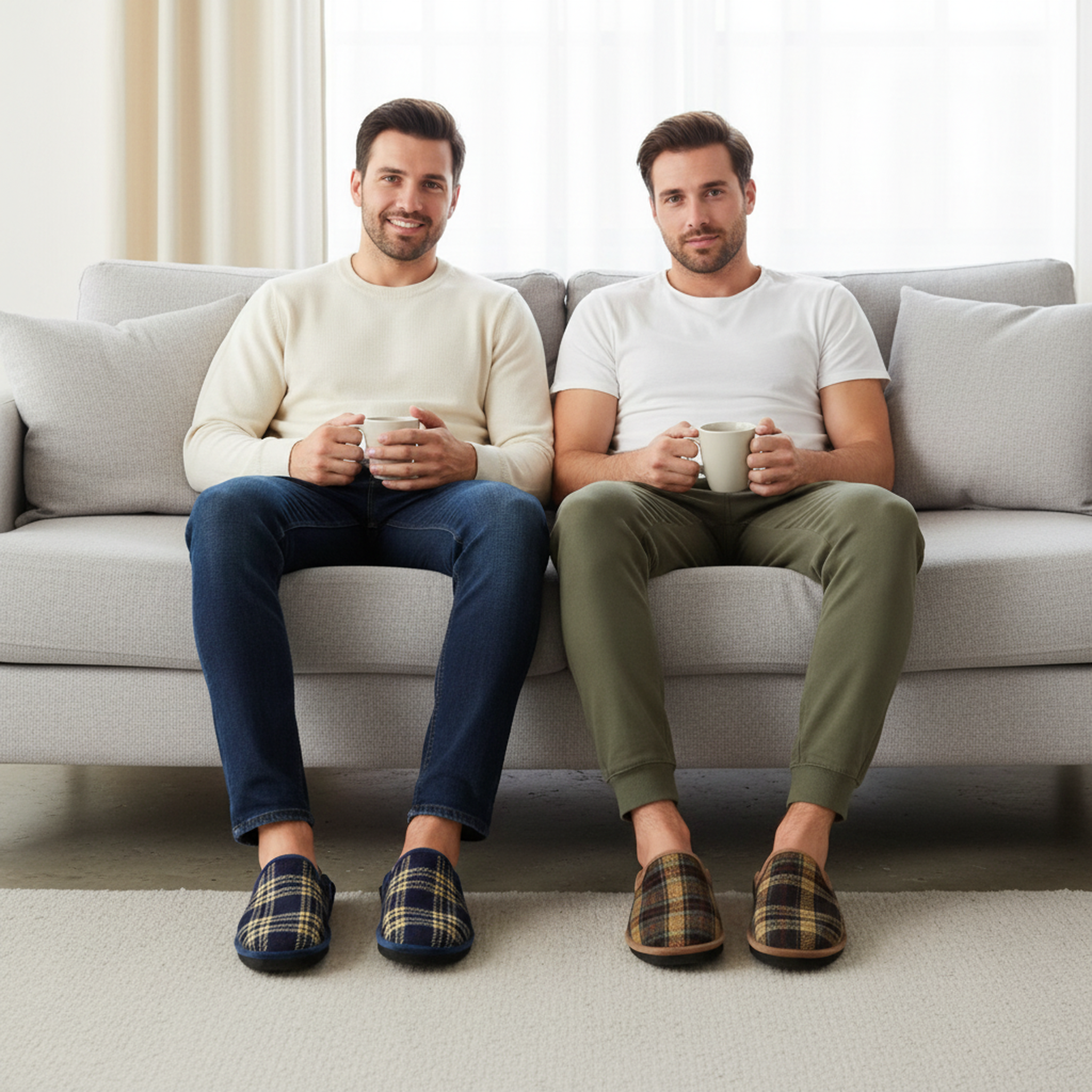 Voir la diapositive 4 : OZABI Ozabi pack de 2 paires pantoufles mules homme fabriquées en espagne