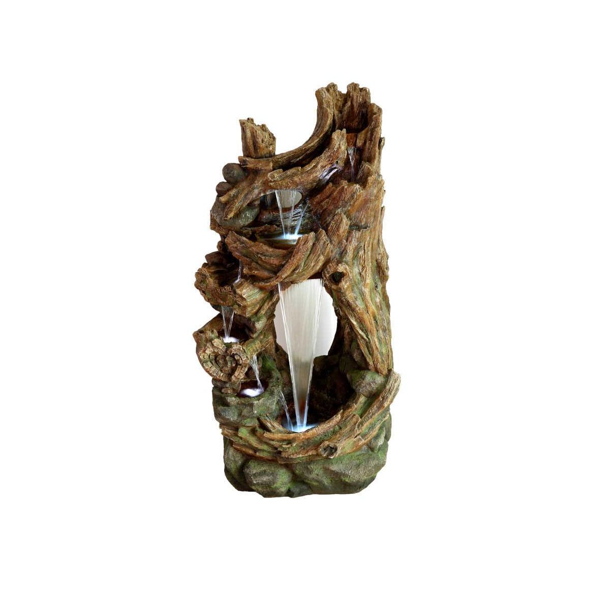 Ubbink Fontaine de jardin Kalloni vieux troncs d'arbre avec éclairage LED - Ubbink