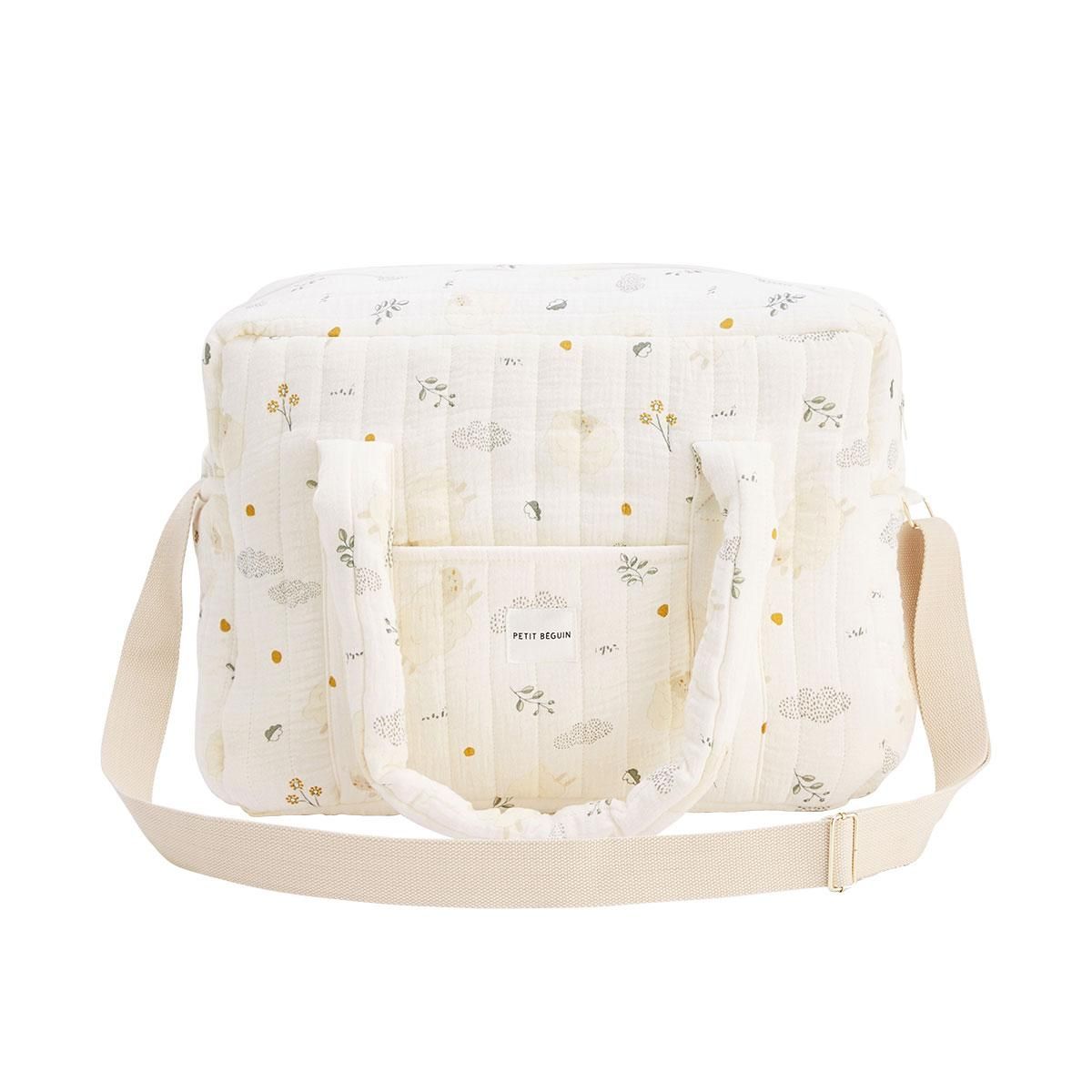 Petit Béguin Sac à langer en gaze de coton et tapis de change Câlins