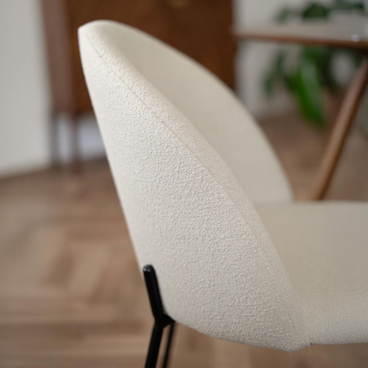 Rendez vous déco Lot de 2 chaises en tissu bouclette beige - Karl