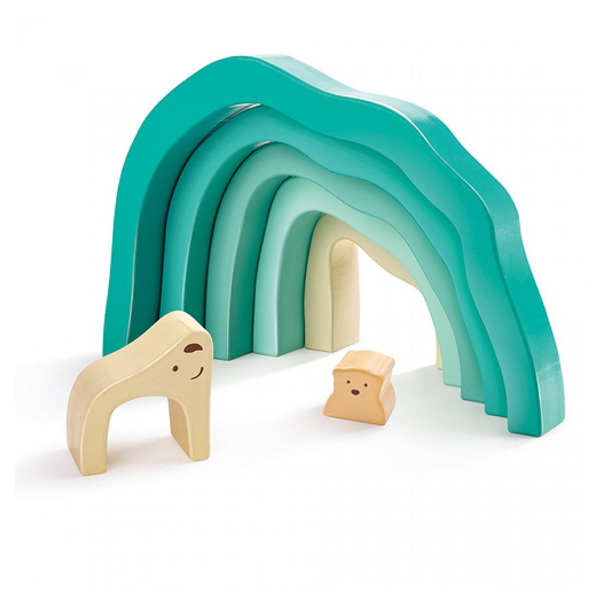 Hape Blocs Empilables Ours Polaires Arctiques - Créez des Scènes Magiques