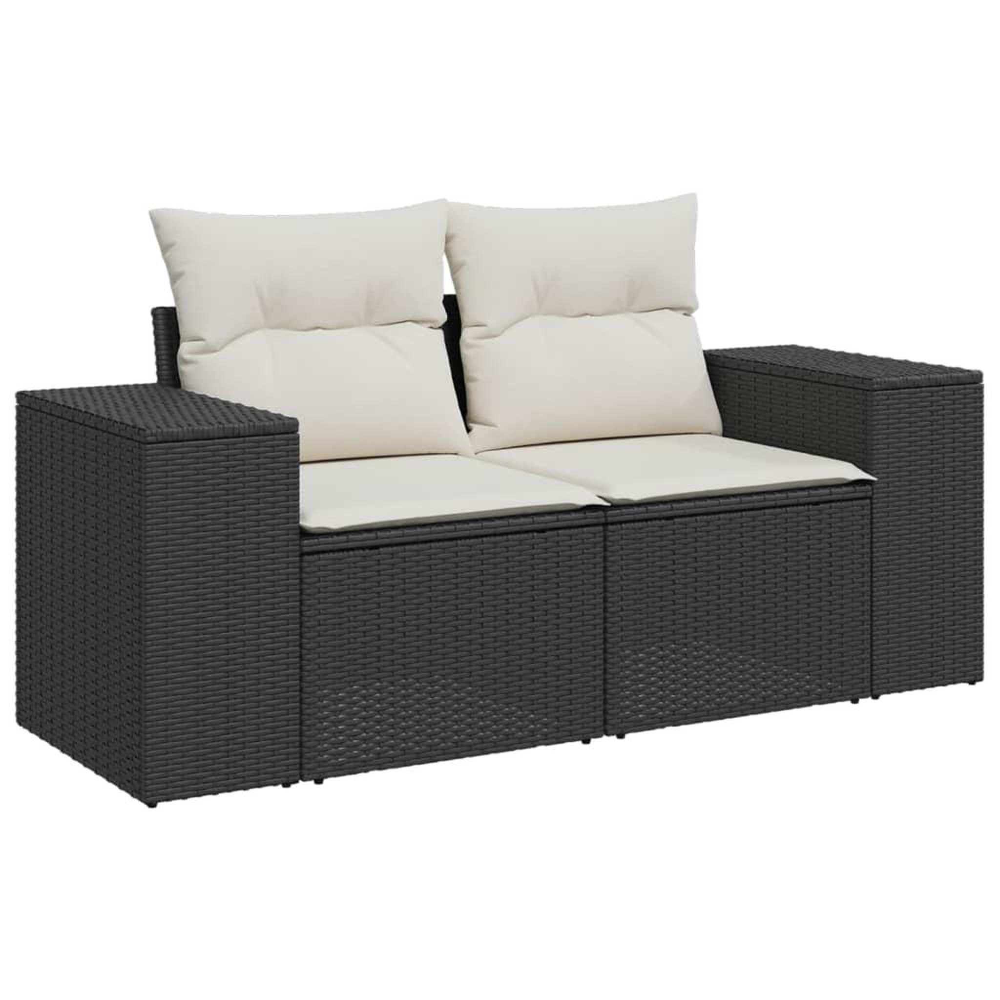 Voir la diapositive 3 : VIDAXL Salon de jardin 9 pcs avec coussins noir resine tressee