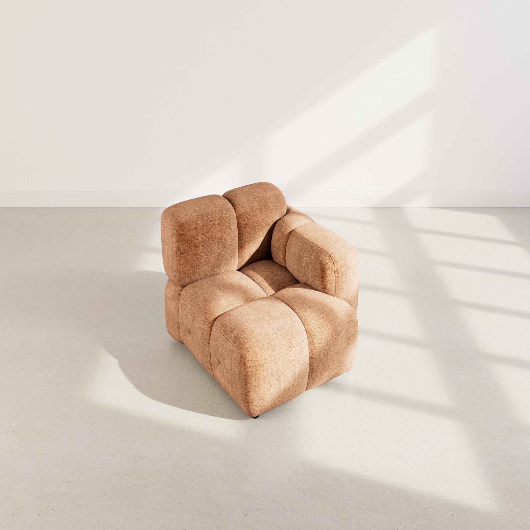 Voir la diapositive 3 : BEST MOBILIER Grace - module d'assise droit en velours texturé