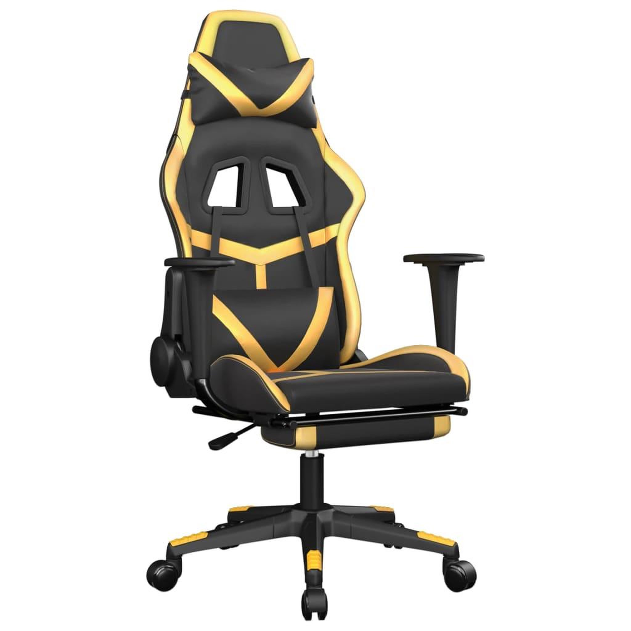 Voir la diapositive 2 : VIDAXL Chaise de jeu de massage avec repose-pied Noir&Dore Similicuir