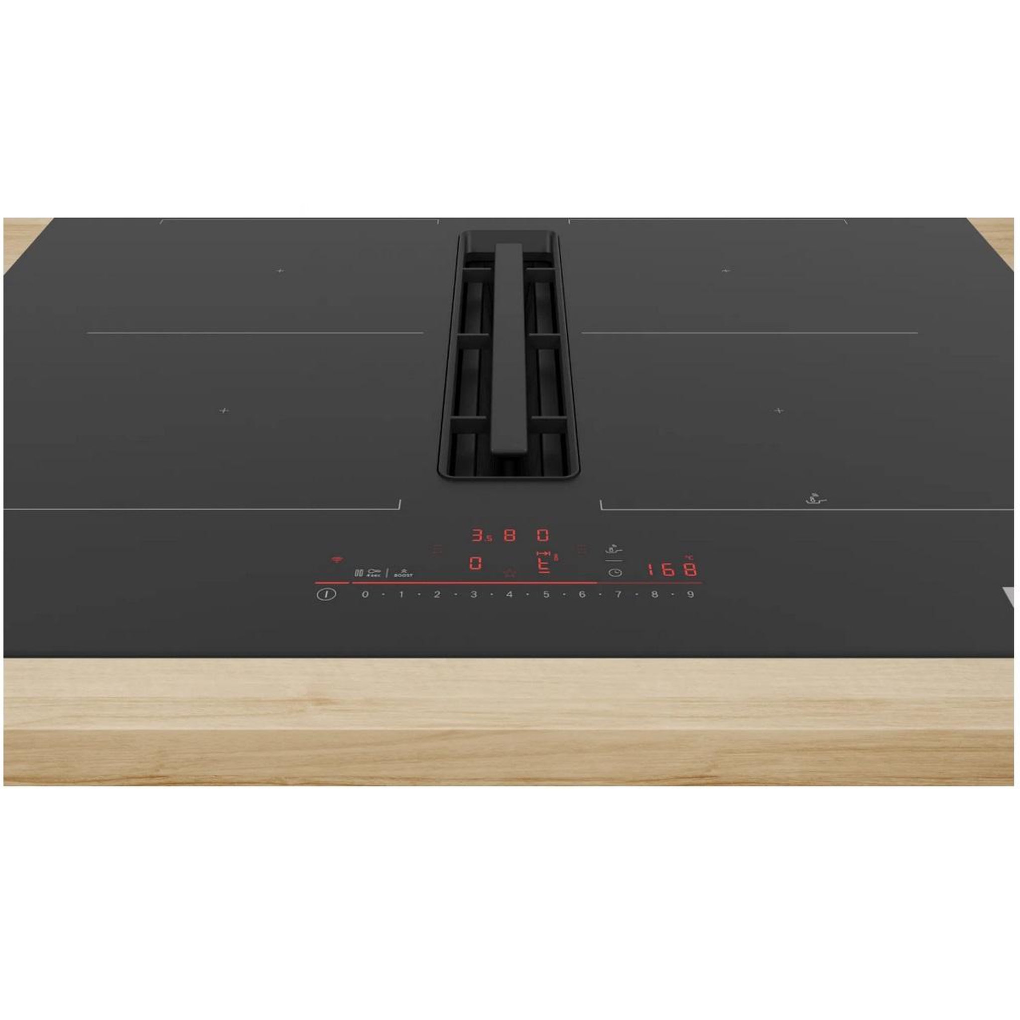 Voir la diapositive 4 : BOSCH Table de cuisson aspirante induction 71cm 4 feux 3600w noir - PVQ711H26E