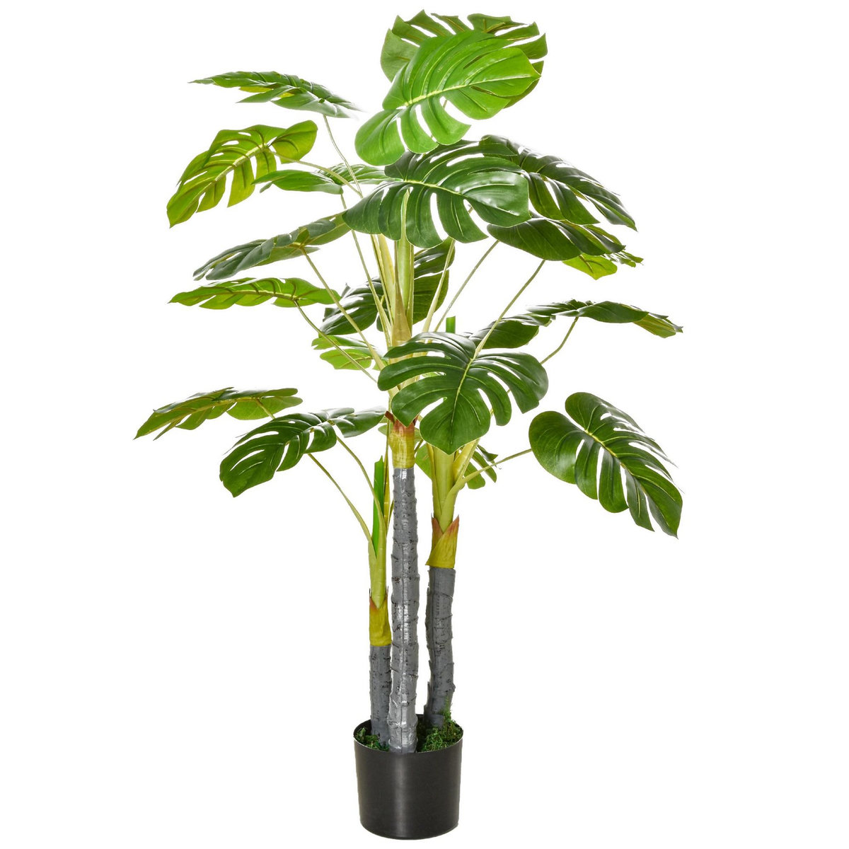 HOMCOM HOMCOM Arbre artificiel plante artificielle monstera H.1,2 m tronc branches lichen feuilles de tortue grand réalisme pot inclus