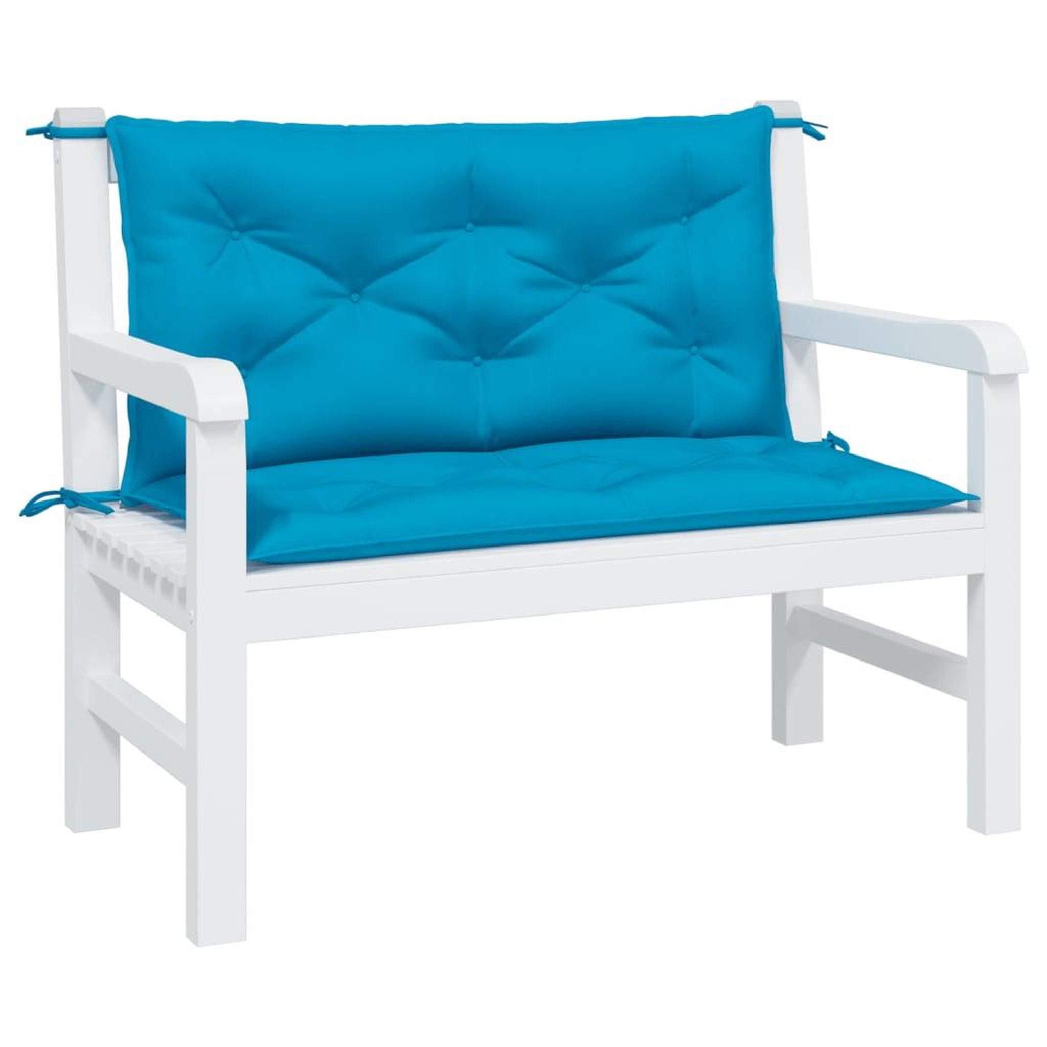Voir la diapositive 3 : VIDAXL Coussins de banc de jardin lot de 2 bleu clair tissu Oxford
