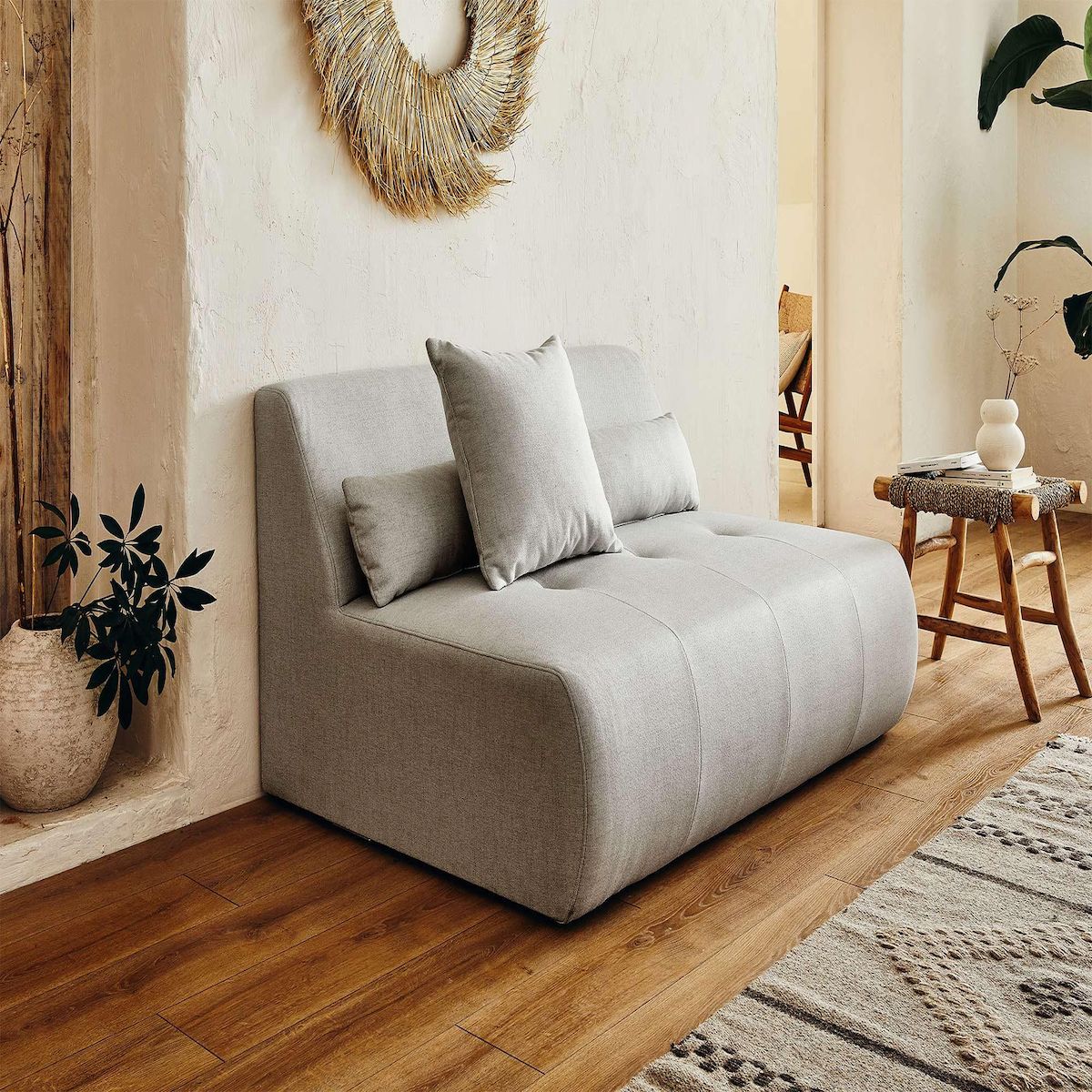 LISA DESIGN Onyx - canapé modulable d'angle gauche 5 places - en tissu