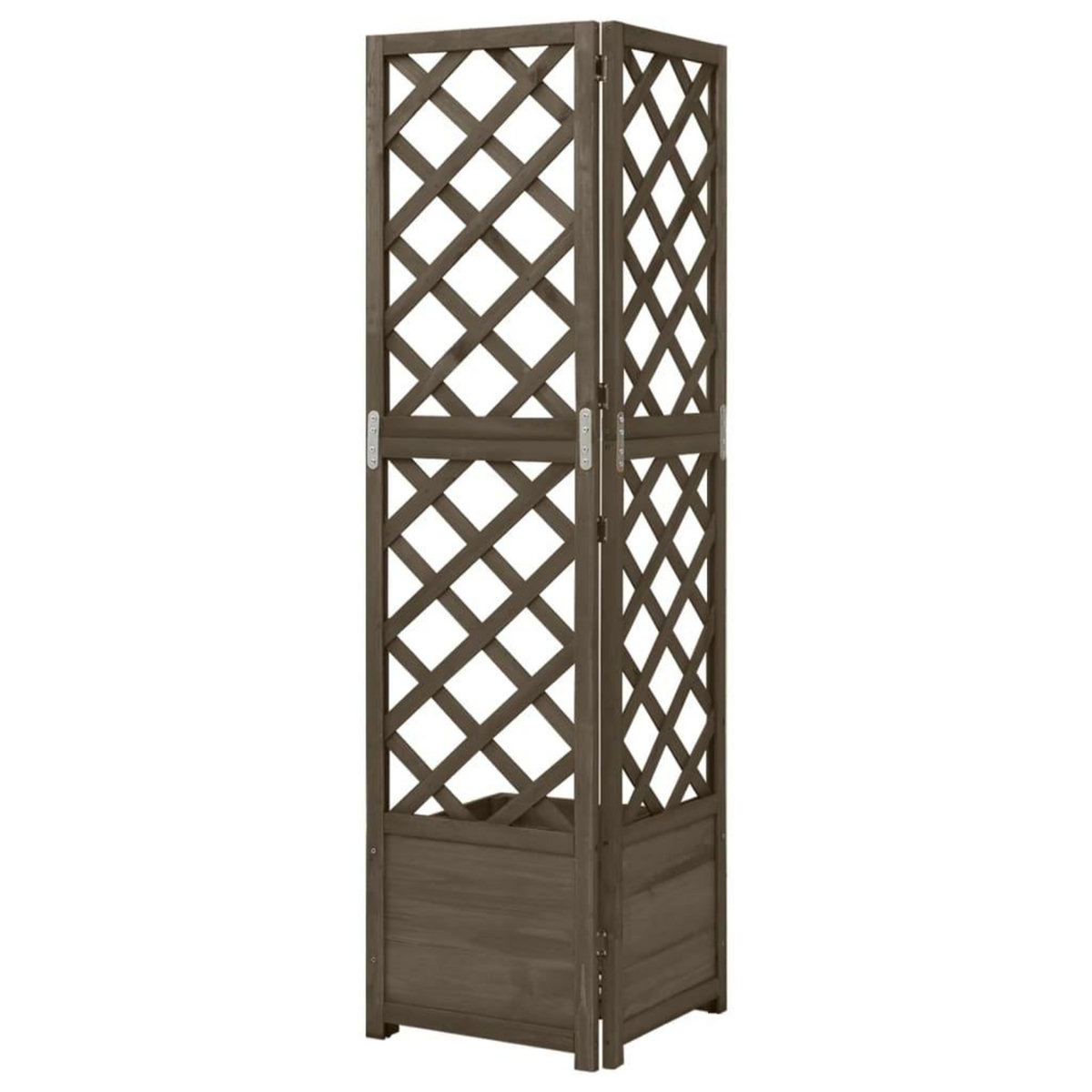 VIDAXL Jardiniere d'angle en treillis Gris 40x40x150 cm Bois de sapin