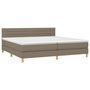 Voir la diapositive 4 : VIDAXL Sommier a lattes de lit et matelas et LED Taupe 200x200cm Tissu