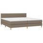 Voir la diapositive 4 : VIDAXL Sommier a lattes de lit et matelas et LED Taupe 200x200cm Tissu