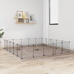VIDAXL Cage animaux de compagnie a 20 panneaux et porte Noir 35x35 cm